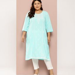 Sztori Plus Size Ethnic Motifs Printed Kurta-picture-8