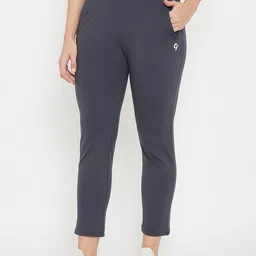 C9 AIRWEAR Women Navy Blue & Grey Solid Straight-Fit Track Pants-picture-14