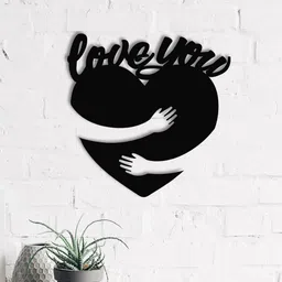 eCraftIndia Black Love You Valentine Theme Wood Wall Hanging Decor-image-67