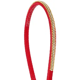 AKSHARA Girls Red Handcrafted Embellished Hairband with Silk Thread-picture-14