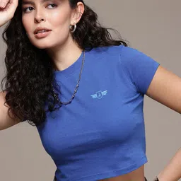 The Roadster Life Co. Solid Crop T-shirt-image-48