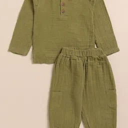 COT & CANDY Kids Henley Neck T-shirt with Joggers-picture-17