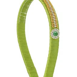 AKSHARA Girls Green Handcrafted Embellished Hairband with Silk Thread-picture-18