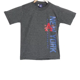 SWEET ANGEL Boys Charcoal Grey Printed Round Neck T-shirt-image-90