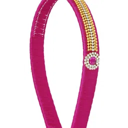 AKSHARA Girls Pink Handcrafted Embellished Hairband with Silk Thread-image-56