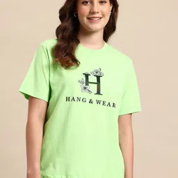 Hang and wear Women Typography Printed Relaxed Fit Pure Cotton T-shirt-picture-37