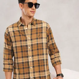 Nautica Pure Cotton Classic Fit Checked Casual Shirt-image-92
