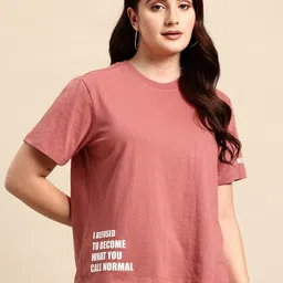 Hang and wear Women Typography Printed Relaxed Fit Pure Cotton T-shirt-picture-33