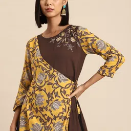 all about you Floral Print Embroidered Wrap Midi Dress-picture-38
