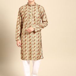MANQ Men Ethnic Motifs Printed Regular Kurta with Churidar-picture-46
