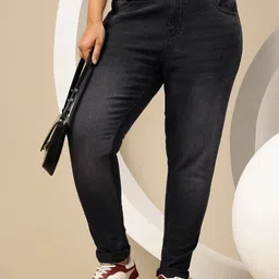Sztori Plus Size Women Mid-Rise Heavy Fade Stretchable Skinny Fit Jeans-image-75