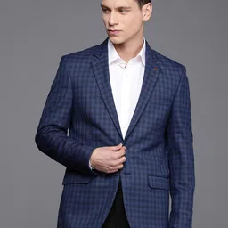 Raymond Contemporary Fit Checked Single-Breasted Formal Blazer-picture-21