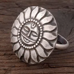 Silvermerc Designs Women Handcrafted 92.5 Sterling Silver Oxidised Ring-picture-55