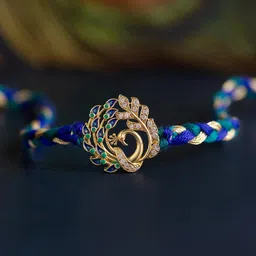 Voylla Royal Peacock Stone Studded Thread Rakhi-picture-29