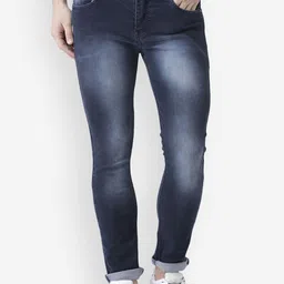Routeen Men Blue Slim Fit Mid-Rise Clean Look Stretchable Jeans-image-17