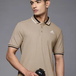 ADIDAS Pure Cotton Logo Embroidered Essentials Core PoloT-shirt-picture-8