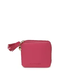 Caprese Women Pink Textured Leather Tassled Zip Around Wallet-image-70