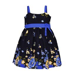 Wish Karo Girls Blue Floral Print Fit and Flare Dress-picture-20