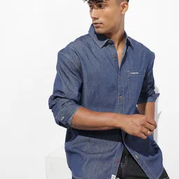 The Roadster Lifestyle Co. Men Classic Relaxed Fit Pure Cotton Denim Casual Shirt-picture-18