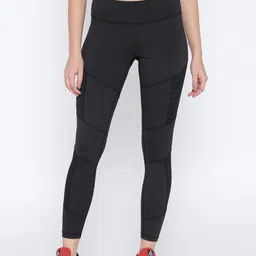 Reebok Women Black Solid Dance Mesh Tights-image-42