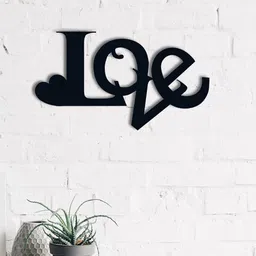 eCraftIndia Black Love with Heart Love Theme Wood Wall Hanging Decor-image-47
