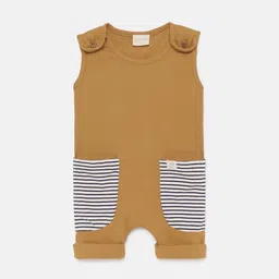 SOFIE & SAM Infant Kids Mustard-Yellow & White Sustainable Organic Cotton Rompers-picture-26