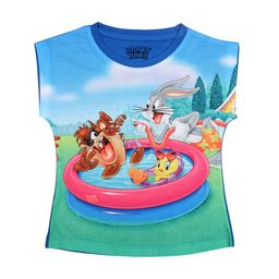 Looney Tunes Girls Blue & Green Printed Top-picture-0