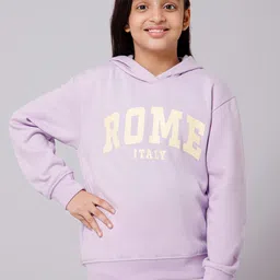 Alan Jones Girls Printed Hooded Sweatshirt-image-56