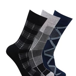 Bonjour Men Pack Of 3 Assorted Calf-Length Socks-picture-28