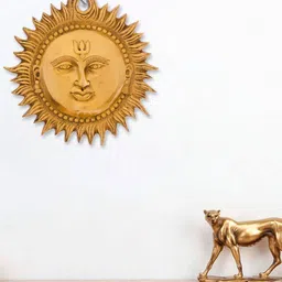 eCraftIndia Brass Surya Wall Hanging Decorative Showpiece-image-62