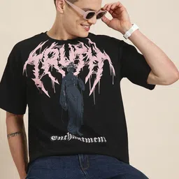 HERE&NOW Printed Relaxed Pure Cotton T-shirt-picture-15