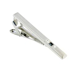 PELUCHE Unisex Silver-Toned & White The Bling Bar Stone-Studded Tie Pin-picture-12