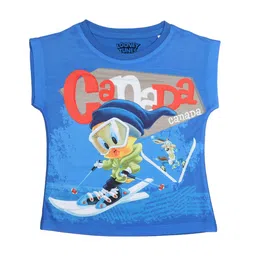 Looney Tunes Girls Blue Printed Top-image-63