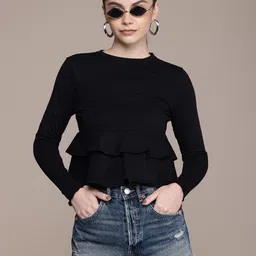 The Roadster Life Co. Long Sleeves Ruffles A-Line Top-picture-37