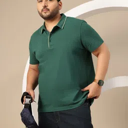Sztori Men Plus Size Polo Collar Pure Cotton T-shirt image 1