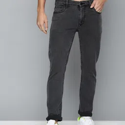 HERE&NOW Men Grey Slim Fit Mid-Rise Clean Look Stretchable Jeans-picture-14