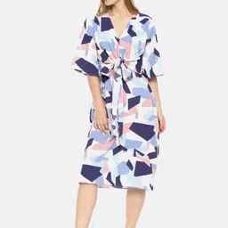 Campus Sutra Women Multicoloured Self Design Fit & Flare Dress-picture-29