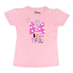 Minnie Girls Pink Printed Round Neck T-shirt-picture-19