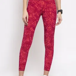 Boston Club Women Red & Orange Printed Skinny-Fit Tights-image-19