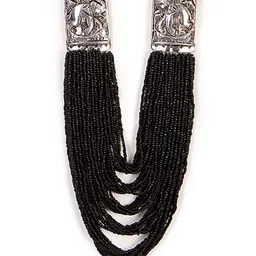 Bamboo Tree Jewels Silver-Toned & Black Metal Handcrafted Necklace image 1