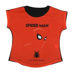 Marvel by Wear Your Mind Girls Red Printed Round Neck T-shirt-picture-41