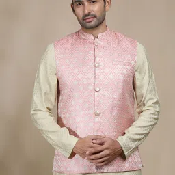 filori studio FILORI Woven Designed Mandarin Collar Nehru Jacket-picture-14