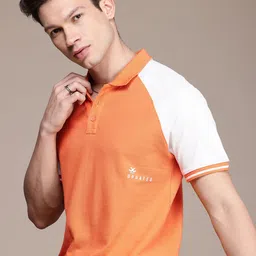 WROGN Colourblocked Polo Collar Pure Cotton T-shirt-picture-16