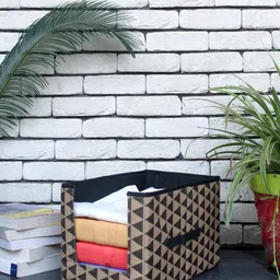 prettykrafts Beige & Brown Geometric Printed Shirt Stacker Closet Organizer image 3