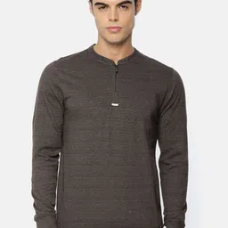ARISE Men Brown Solid Mandarin Collar T-shirt-picture-40