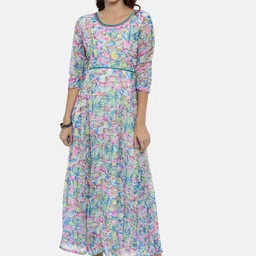 Souchii Women Multicoloured Printed Maxi Dress-image-49
