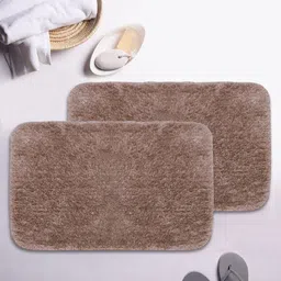 BIANCA Set Of 2 Brown 1850 GSM Anti-Skid Ultra-Soft Fluffy Bath Rugs-picture-17