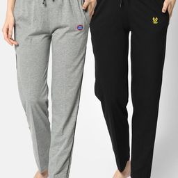 mack jonney VIMAL JONNEY Women Pack Of 2 Solid Lounge Pants-picture-0