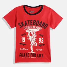 Eteenz Boys Typography & Graphic Printed Premium Cotton Round-Neck T-shirt image 1
