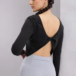 HRX by Hrithik Roshan Women Pure Cotton T-shirt with Twisted Back Detail-image-80